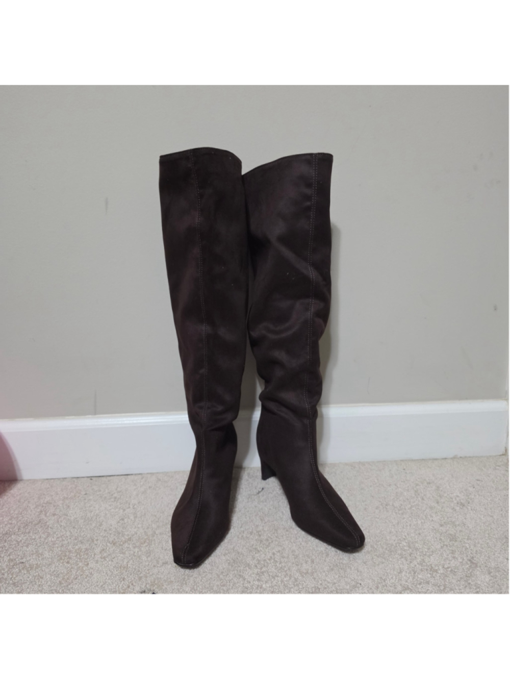 Banana Republic Brown Suede Over The Knee Boots Size 7 Kitten Heel